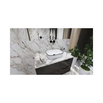 Umywalka nablatowa 46x32,5 cm - Lavita Costa Black Line